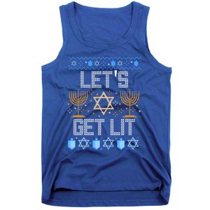 Lets Get Lit Orah Jewish Pun Ugly Hanukkah Chanukah Meaningful Gift Tank Top