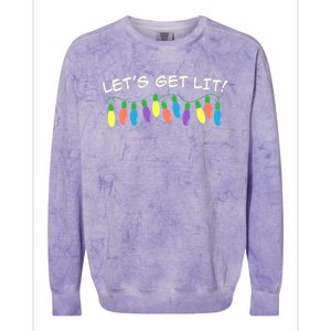 LetS Get Lit Ugly Christmas Xmas Gift Colorblast Crewneck Sweatshirt