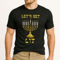 Let's Get Lit Chanukah Happy Hanukkah Funny Menorah Jewish  Performance Shirt