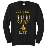 Let's Get Lit Chanukah Happy Hanukkah Funny Menorah Jewish  Sweatshirt