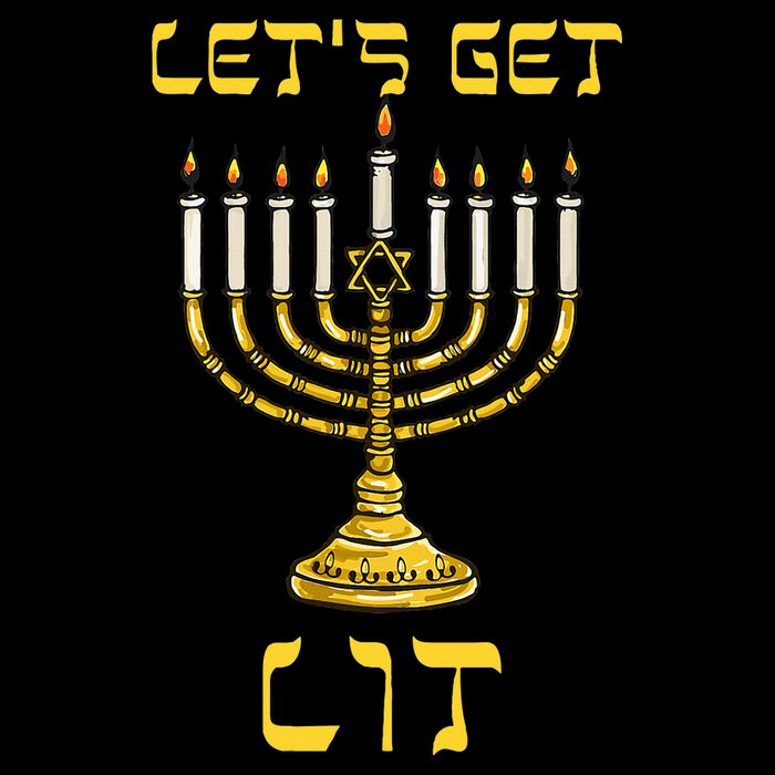Let's Get Lit Chanukah Happy Hanukkah Funny Menorah Jewish  Drawstring Bag
