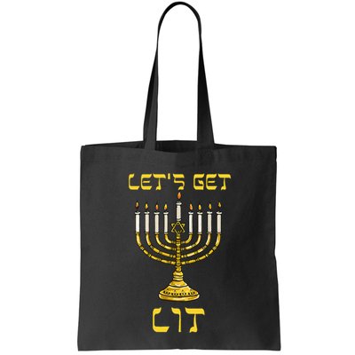 Let's Get Lit Chanukah Happy Hanukkah Funny Menorah Jewish  Bag