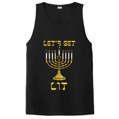 Let's Get Lit Chanukah Happy Hanukkah Funny Menorah Jewish  PosiCharge Competitor Tank
