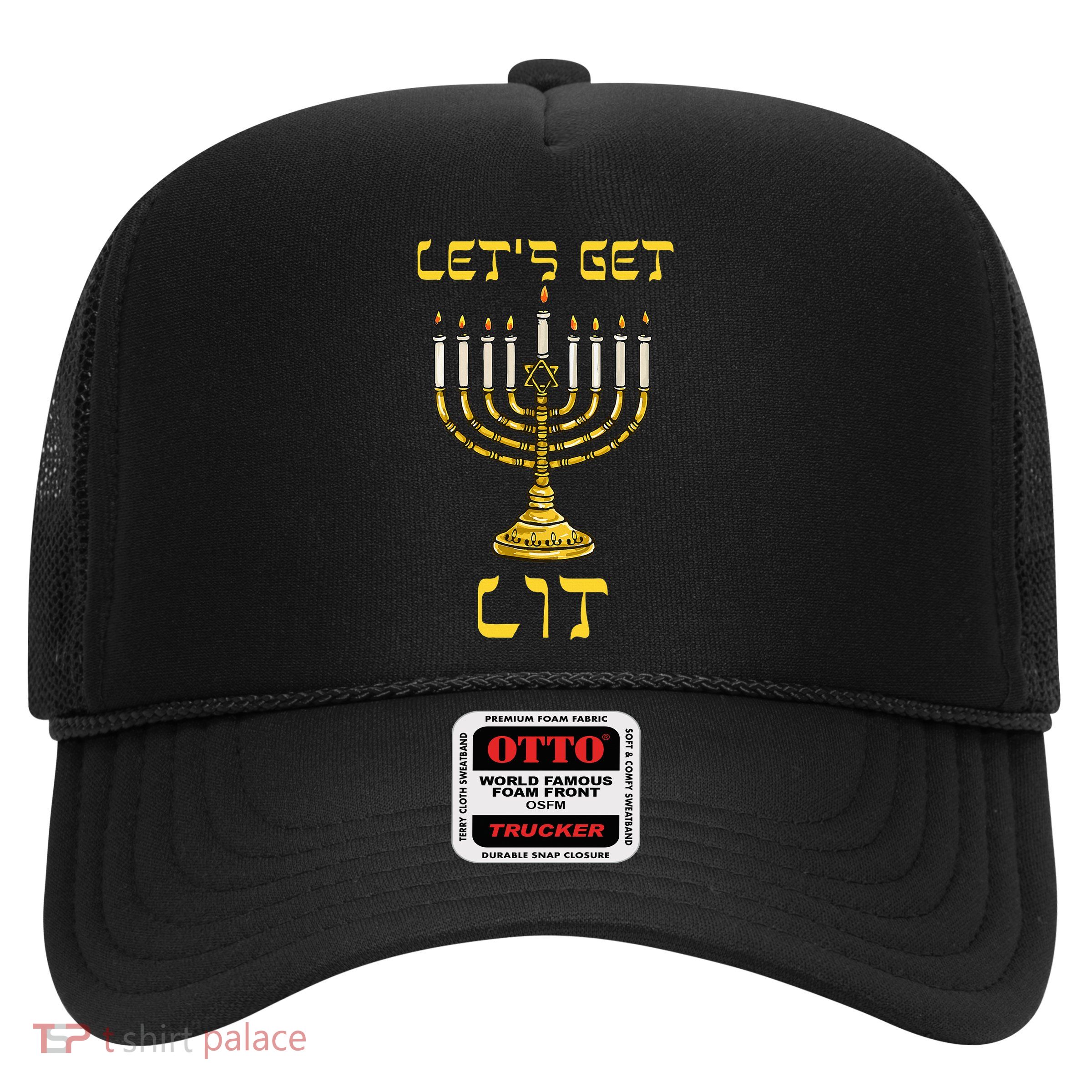 Let's Get Lit Chanukah Happy Hanukkah Funny Menorah Jewish  Trucker Hat