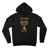 Let's Get Lit Chanukah Happy Hanukkah Funny Menorah Jewish  Tall Hoodie