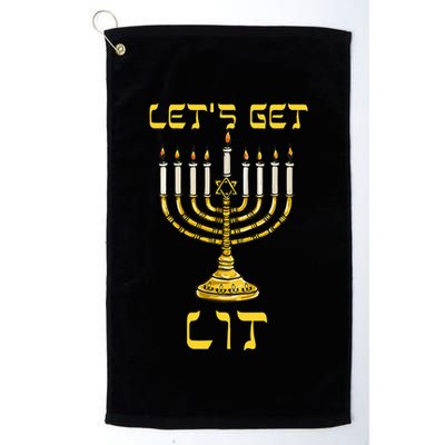 Let's Get Lit Chanukah Happy Hanukkah Funny Menorah Jewish  Golf Towel
