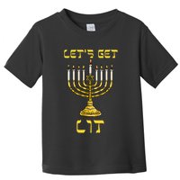 Let's Get Lit Chanukah Happy Hanukkah Funny Menorah Jewish  Toddler T-Shirt