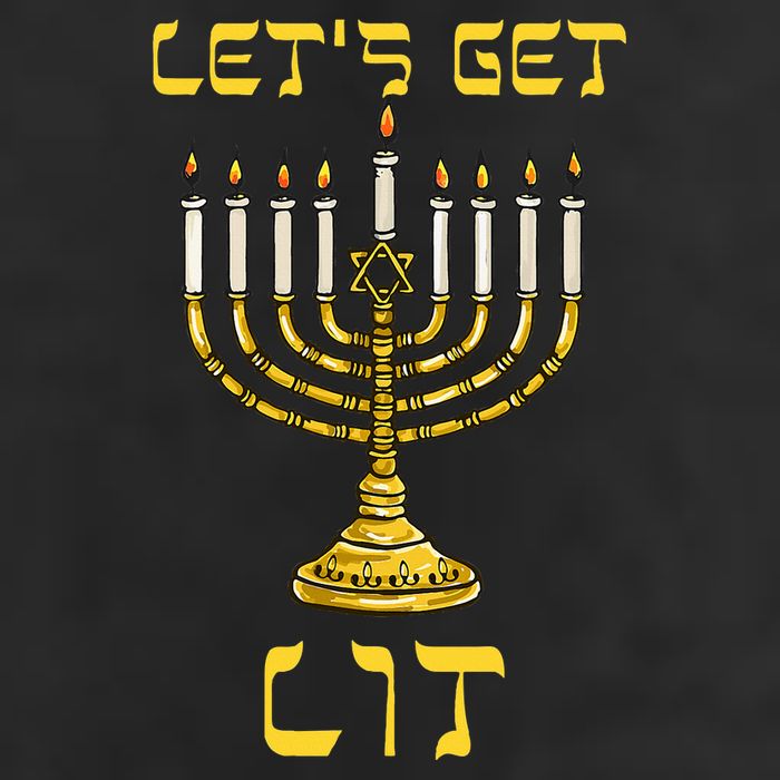 Let's Get Lit Chanukah Happy Hanukkah Funny Menorah Jewish  Microfiber Hand Towel