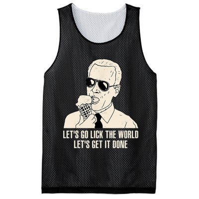 Let's Go Lick The World, Let's Get It Done Funny Joe Biden Mesh Reversible Basketball Jersey Tank