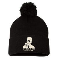 Let's Go Lick The World, Let's Get It Done Funny Joe Biden Pom Pom 12in Knit Beanie