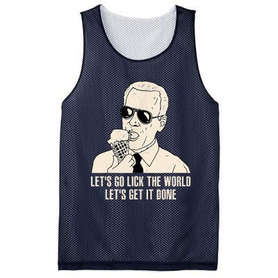 Let's Go Lick The World, Let's Get It Done Funny Joe Biden Mesh Reversible Basketball Jersey Tank