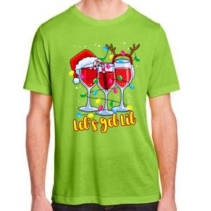 LetS Get Lit Wine Glasses Christmas Lights Ing Lover Gift Adult ChromaSoft Performance T-Shirt