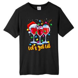 LetS Get Lit Wine Glasses Christmas Lights Ing Lover Gift Tall Fusion ChromaSoft Performance T-Shirt