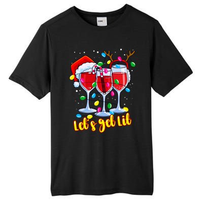 LetS Get Lit Wine Glasses Christmas Lights Ing Lover Gift Tall Fusion ChromaSoft Performance T-Shirt