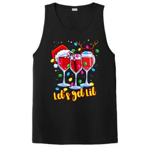 LetS Get Lit Wine Glasses Christmas Lights Ing Lover Gift PosiCharge Competitor Tank