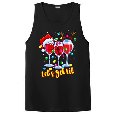 LetS Get Lit Wine Glasses Christmas Lights Ing Lover Gift PosiCharge Competitor Tank