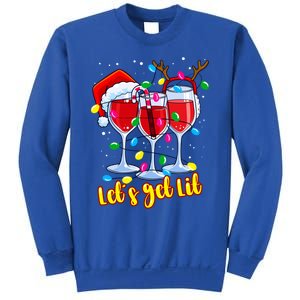 LetS Get Lit Wine Glasses Christmas Lights Ing Lover Gift Sweatshirt