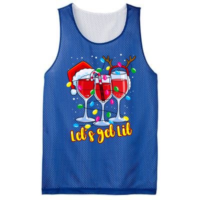 LetS Get Lit Wine Glasses Christmas Lights Ing Lover Gift Mesh Reversible Basketball Jersey Tank