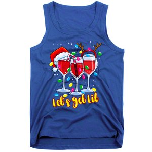 LetS Get Lit Wine Glasses Christmas Lights Ing Lover Gift Tank Top