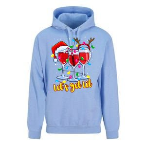 LetS Get Lit Wine Glasses Christmas Lights Ing Lover Gift Unisex Surf Hoodie