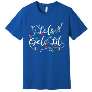 LetS Get Lit Funny Xmas Holidays Christmas Gift Premium T-Shirt