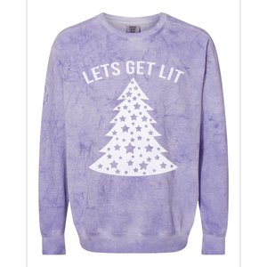 LetS Get Lit Xmas Adult Funny Christmas Gift Colorblast Crewneck Sweatshirt