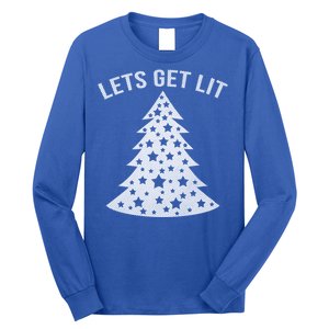 LetS Get Lit Xmas Adult Funny Christmas Gift Long Sleeve Shirt