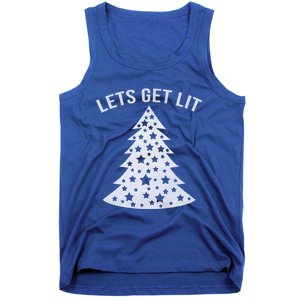 LetS Get Lit Xmas Adult Funny Christmas Gift Tank Top