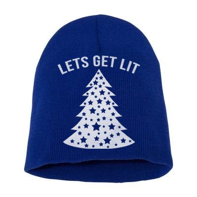 LetS Get Lit Xmas Adult Funny Christmas Gift Short Acrylic Beanie