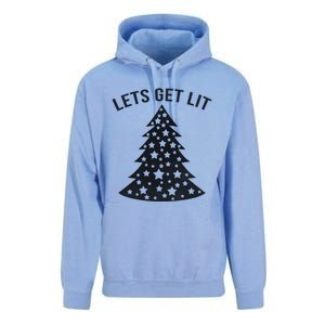 LetS Get Lit Xmas Adult Funny Christmas Gift Unisex Surf Hoodie