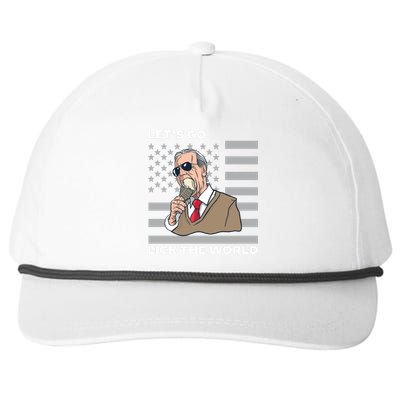 Lets Go Lick The World Joe Biden Ice Cream American Flag Snapback Five-Panel Rope Hat