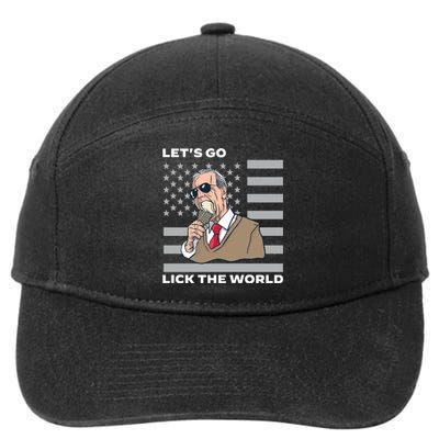 Lets Go Lick The World Joe Biden Ice Cream American Flag 7-Panel Snapback Hat