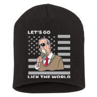 Lets Go Lick The World Joe Biden Ice Cream American Flag Short Acrylic Beanie