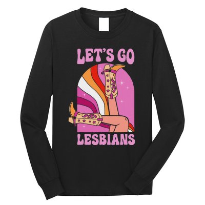 LetS Go Lesbians Lgbtq Lesbian Pride Month Cowgirl Long Sleeve Shirt