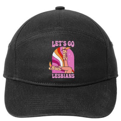 LetS Go Lesbians Lgbtq Lesbian Pride Month Cowgirl 7-Panel Snapback Hat