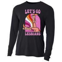 LetS Go Lesbians Lgbtq Lesbian Pride Month Cowgirl Cooling Performance Long Sleeve Crew