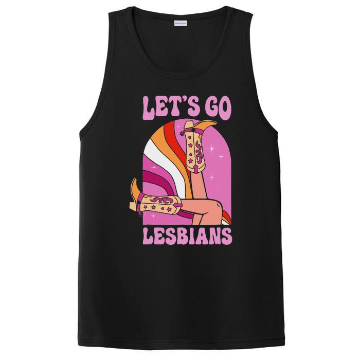 LetS Go Lesbians Lgbtq Lesbian Pride Month Cowgirl PosiCharge Competitor Tank