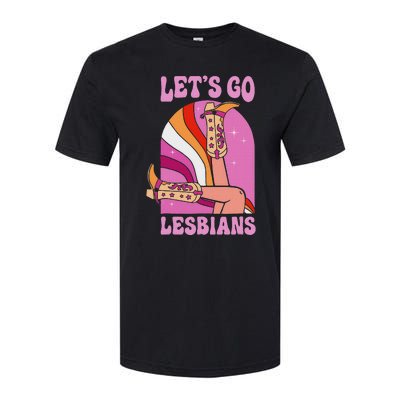 LetS Go Lesbians Lgbtq Lesbian Pride Month Cowgirl Softstyle CVC T-Shirt