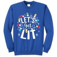 LetS Get Lit Xmas Funny Sarcastic Merry Christmas Humor Gift Sweatshirt