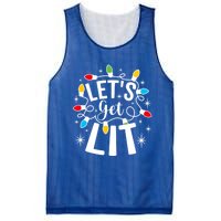 LetS Get Lit Xmas Funny Sarcastic Merry Christmas Humor Gift Mesh Reversible Basketball Jersey Tank