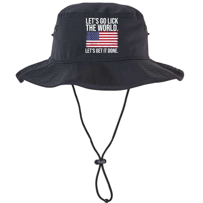 Let's Go Lick The World. Let's Get It Done Usa American Flag Bucket Hat
