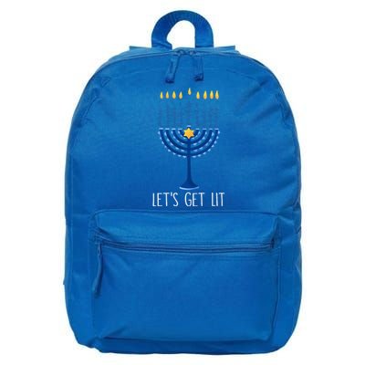 Lets Get Lit Happy Hanukkah Menorah Jewish 16 in Basic Backpack