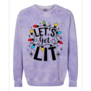 LetS Get Lit Xmas Funny Sarcastic Merry Christmas Humor Great Gift Colorblast Crewneck Sweatshirt