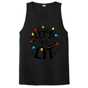 LetS Get Lit Xmas Funny Sarcastic Merry Christmas Humor Great Gift PosiCharge Competitor Tank