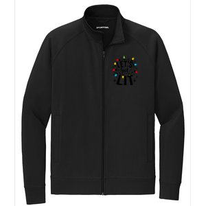 LetS Get Lit Xmas Funny Sarcastic Merry Christmas Humor Great Gift Stretch Full-Zip Cadet Jacket