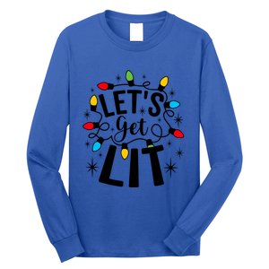 LetS Get Lit Xmas Funny Sarcastic Merry Christmas Humor Great Gift Long Sleeve Shirt