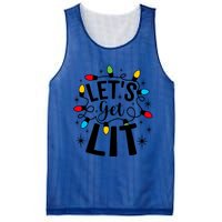 LetS Get Lit Xmas Funny Sarcastic Merry Christmas Humor Great Gift Mesh Reversible Basketball Jersey Tank