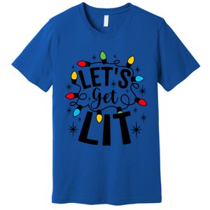 LetS Get Lit Xmas Funny Sarcastic Merry Christmas Humor Great Gift Premium T-Shirt