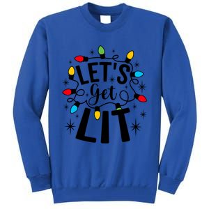 LetS Get Lit Xmas Funny Sarcastic Merry Christmas Humor Great Gift Tall Sweatshirt