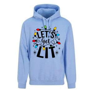 LetS Get Lit Xmas Funny Sarcastic Merry Christmas Humor Great Gift Unisex Surf Hoodie